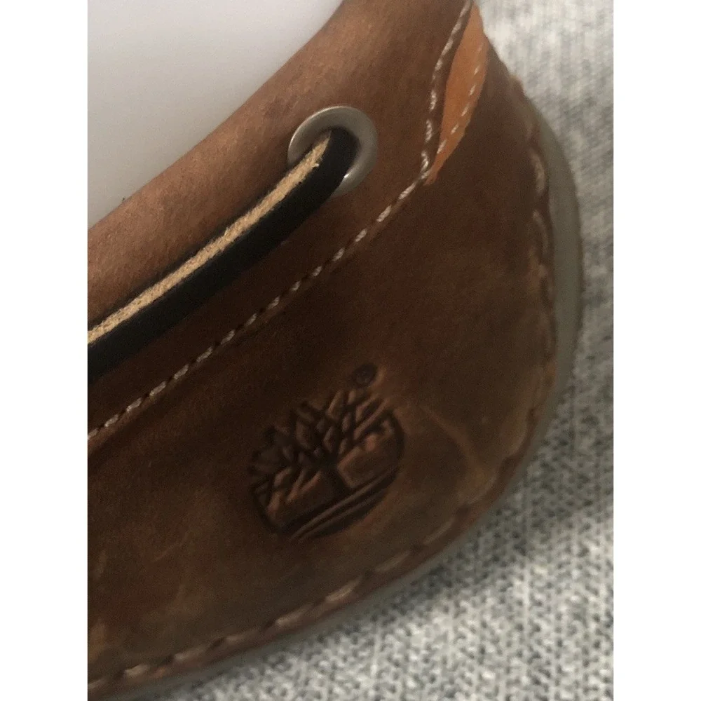 Timberland Classic Leather Boat Shoes Brown 2-Eye Deck Loafers 74017 Men's 8.5 M